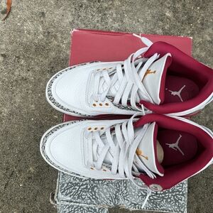 Kids White and Maroon Sneakers